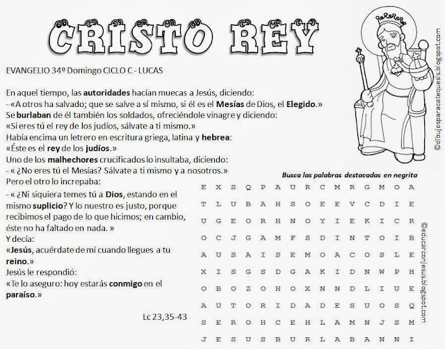 Resultado de imagen de cristo rey pasatiempos