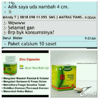 kesaksian pengguna, paket peninggi badan tiens, susu kalsium nutrient high calcium powder zinc, SMS 085793919595