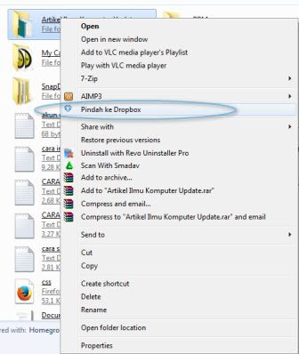 cara gunakan dropbox