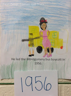 Student drawing of the Montgomery bus boycott