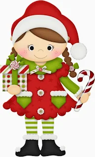 Girls Celebrating Christmas Clip Art.