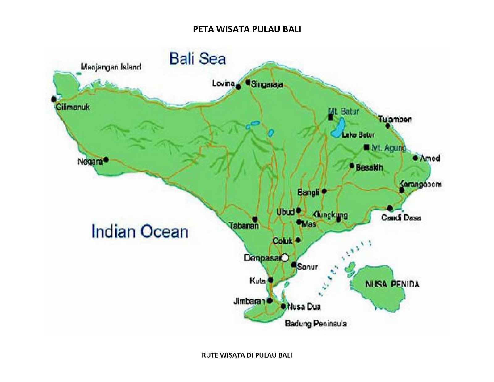 Varian Wisata Budaya Sunda Kecil Peta Pulau Bali 