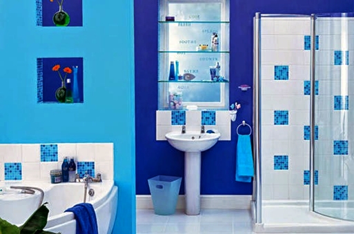 Kombinasi Desain Warna Cat  Dinding  Biru  Yang Indah Pada Rumah