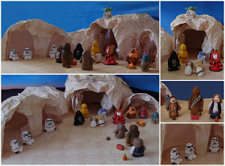 Vista general Belen de Star Wars hecho con Fimo