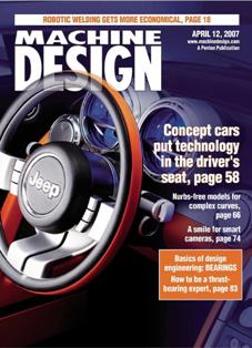 Machine Design...by engineers for engineers 2007-07 - 12 April 2007 | ISSN 0024-9114 | PDF HQ | Mensile | Professionisti | Meccanica | Computer Graphics | Software | Materiali
Machine Design continues 80 years of engineering leadership by serving the design engineering function in the original equipment market and key processing industries. Our audience is engaged in any part of the design engineering function and has purchasing authority over engineering/design of products and components.