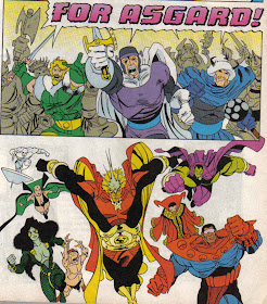 Granted, this is a fight issue, but that's the only dialog Balder and the Warriors Three get in this crossover.