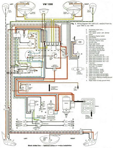 Free Auto Wiring Diagram: 1966 VW Beetle 1300 Wiring Diagram
