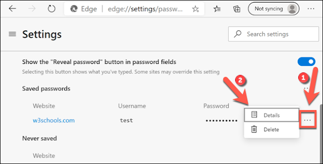 كيفية إضافة أو تحرير أو حذف كلمات المرور المحفوظة في Microsoft Edge