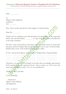 discount request letter to supplier