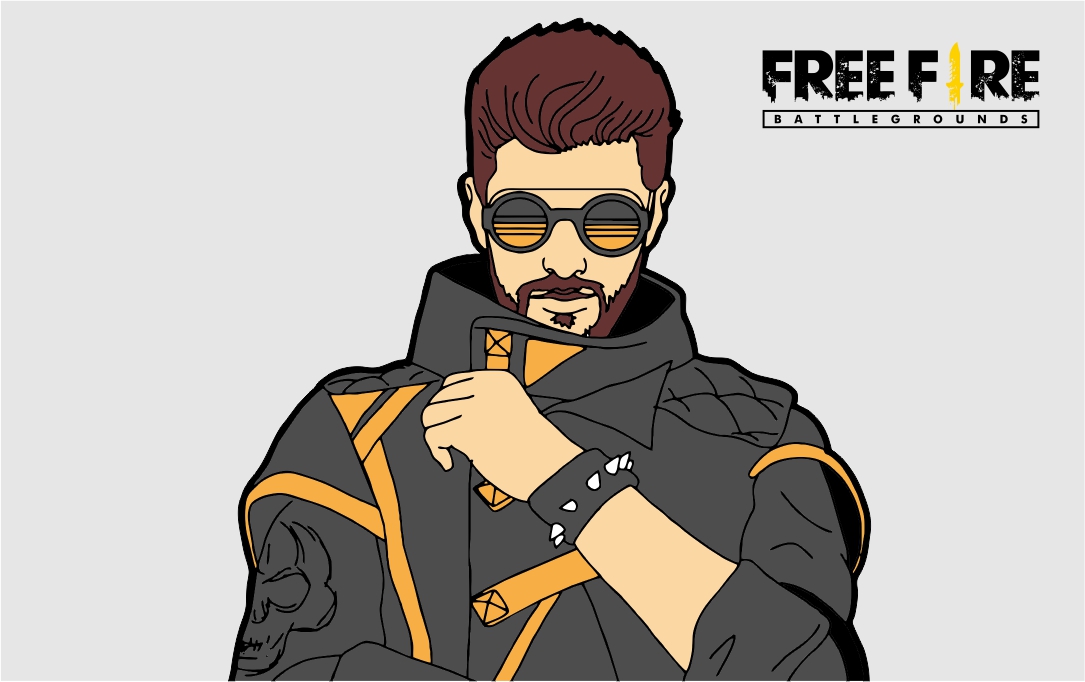 DJ Alok Free Fire Games Character Vector Free Download