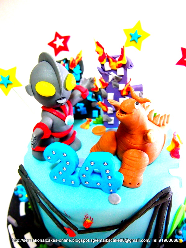 Ultraman Cake Singapore / Monster fighting Cute version Cake Singapore ...