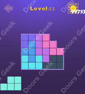 Cheats, Solutions, Walkthrough for Move Blocks Easy Level 53