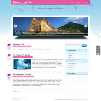 Heaven blogger template convert from wordpress theme to blogger with image slideshow template and pagination for blogger ready