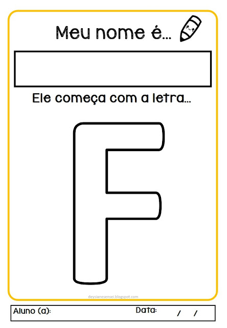 Atividade de educação infantil sobre nome próprio, identidade "Meu nome é"