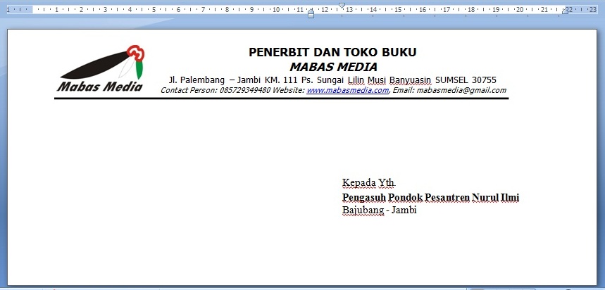 Cara Print Amplop Pakai Word 2007 ~ MAHMUD BASUKI ONLINE