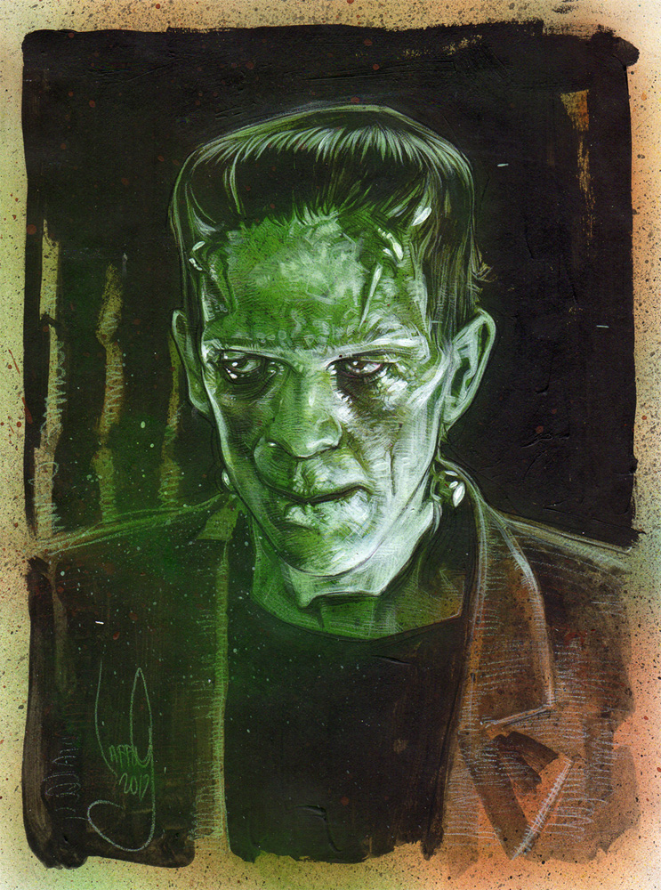 Boris Karloff as Frankenstein's Monster, Artwork© Jeff Lafferty