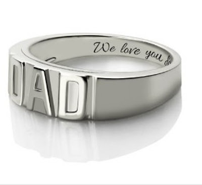 Personalized Men's DAD Ring Platinum Plated Silver (Price: $ 71.65)