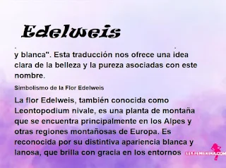 significado del nombre Edelweis