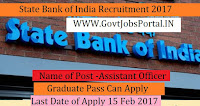 State Bank of India Recruitment 2017 – Assistant Officer