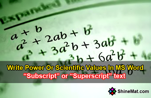 How To Write Power Or Scientific Values In MS Word