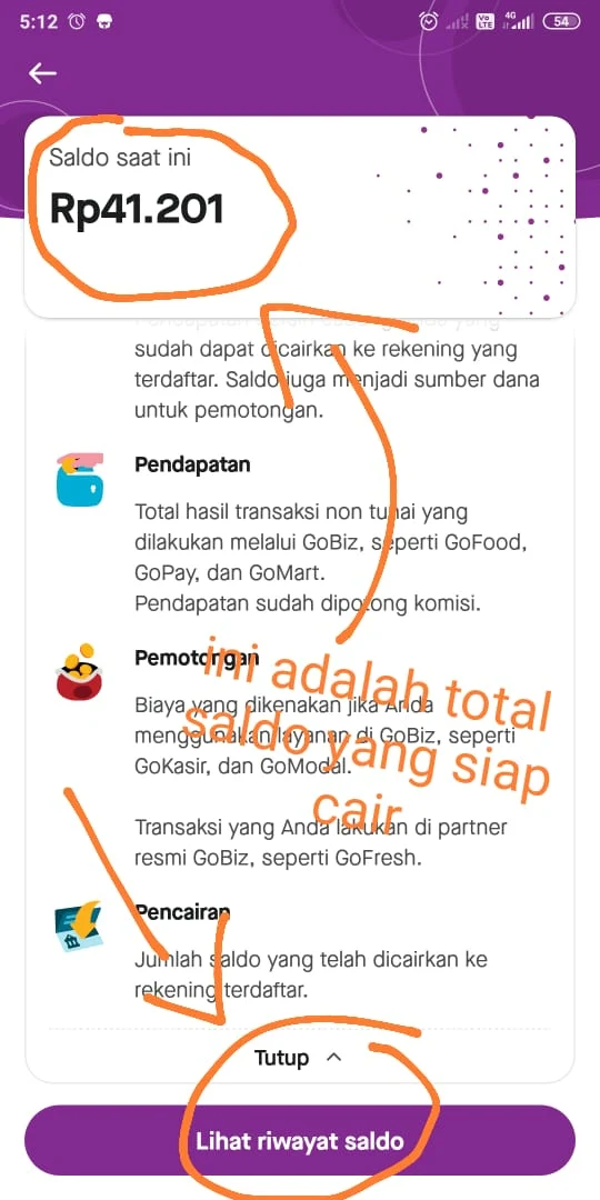 Lihat saldo atau tekan Lihat Riwayat Saldo