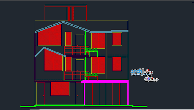 House in Arequipa houseroom in AutoCAD  