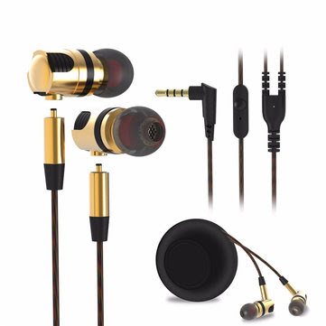Plextone X46M Metal 3.5mm Wired Control Earphone Detachable Cable Heavy Bass Headphone with Mic 