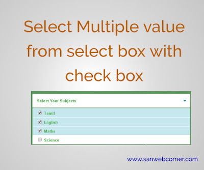Select Multiple value from select box with check box