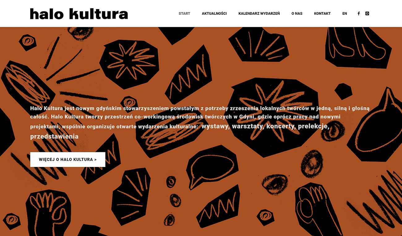 Strona internetowa dla stowarzyszenia artystów HALOKULTURA.COM