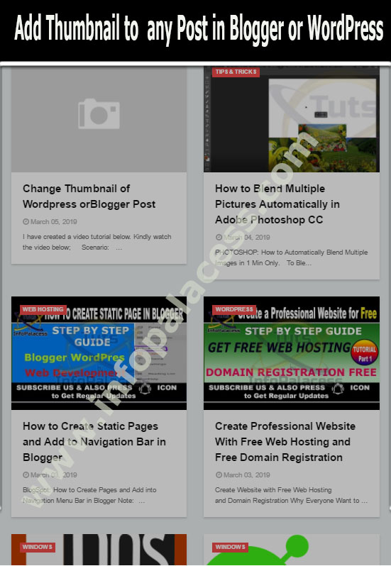 Change Thumbnail of Wordpress or Blogger Post