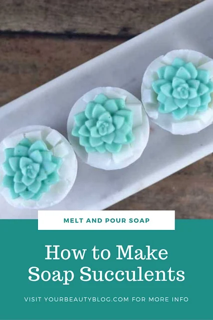 Need soap inspiration?  Make these adorable succulent soaps!  These make a cute soap gift or make them for yourself.  Soap making without lye.  How to make soap succulents.  Making soap recipes and creative ideas.  Diy soap making at home.  Soap making ideas with melt and pour soap.  #diy #soap #meltandpour #succulent