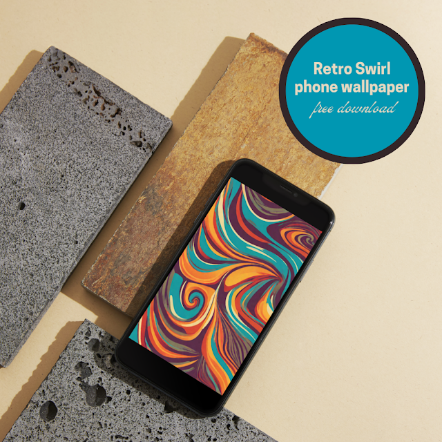 Retro Swirl phone wallpaper - free download