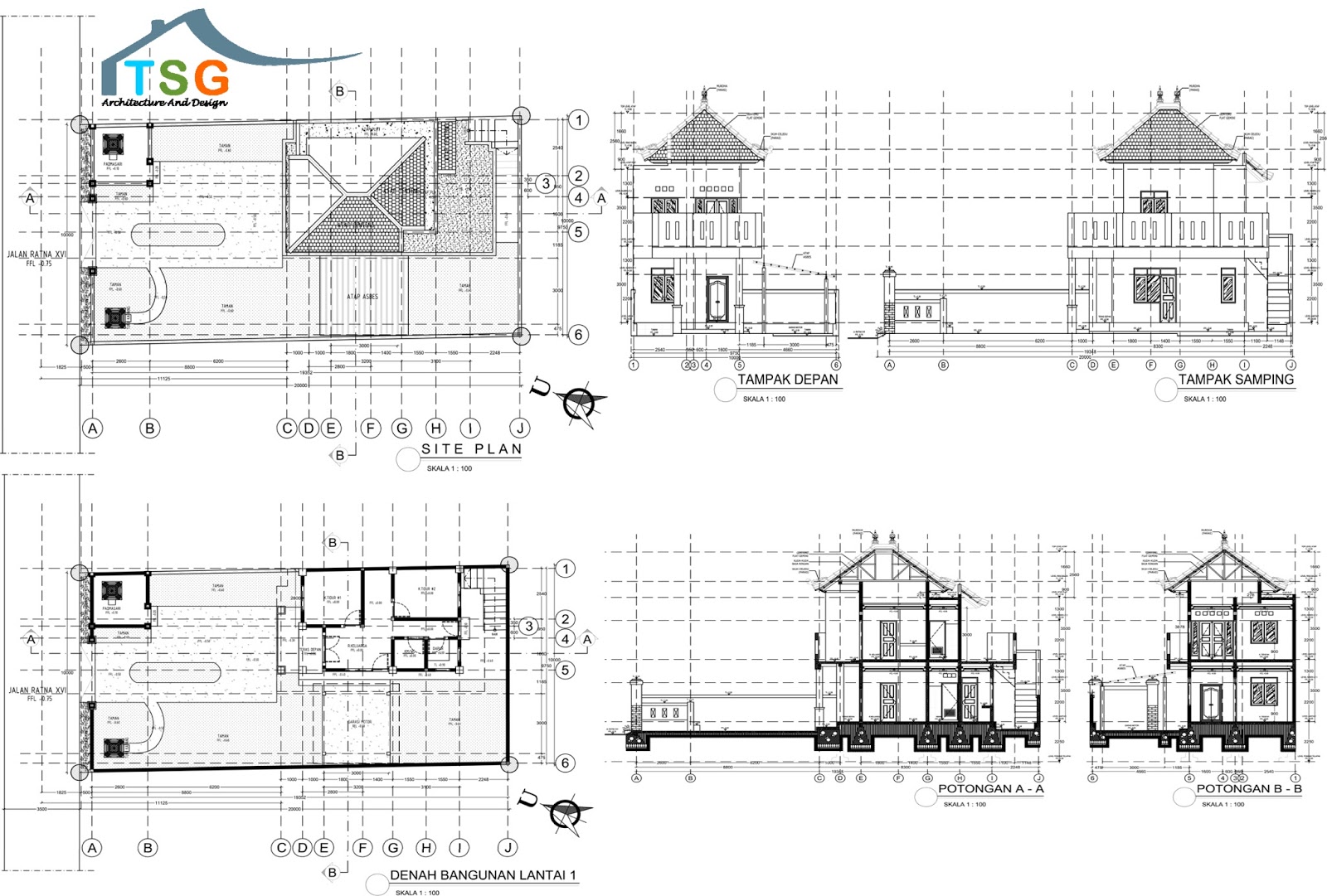 GAMBAR DESAIN RUMAH TINGGAL TYPE 100 200 DI JL RATNA XVI DESA