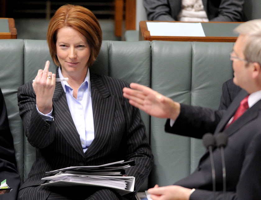 julia gillard hot. Julie Gillard#39;s middle finger