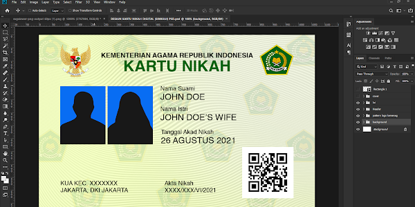 Download Template Kartu Nikah Digital CDR, AI, PSD