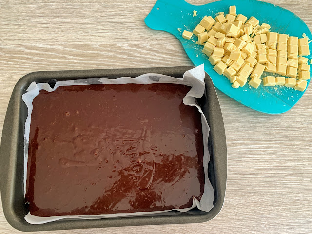 recette facile brownie pépites de chocolat blanc, les petites bulles de ma vie