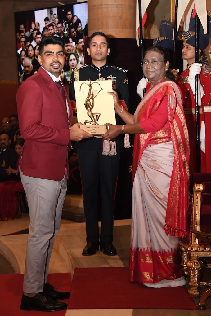 Chandigarh University student Pawan Sehrawat conferred with Arjuna Award by President