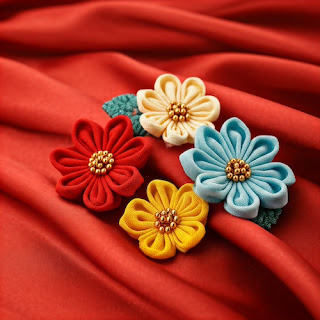 Fabric Flower Brooches for Chinese New Year