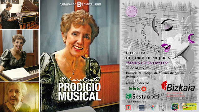 Cartel del festival y portada de Barakaldo Digital dedicados a Marisa Ozaíta