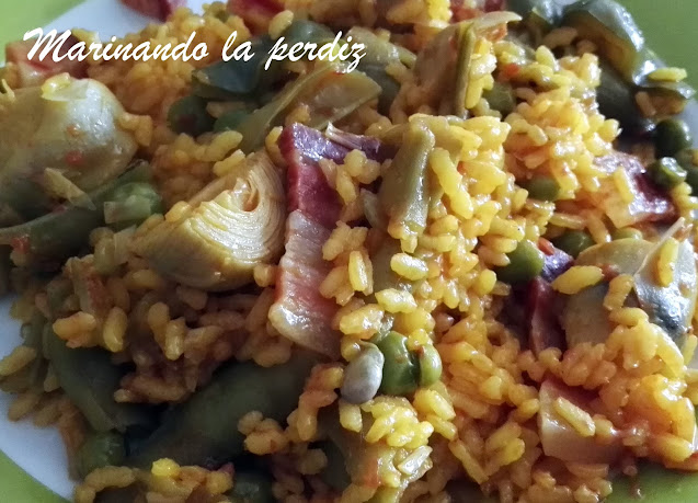 Rice whit vegetables, Arroz con verduras, paella de verduras