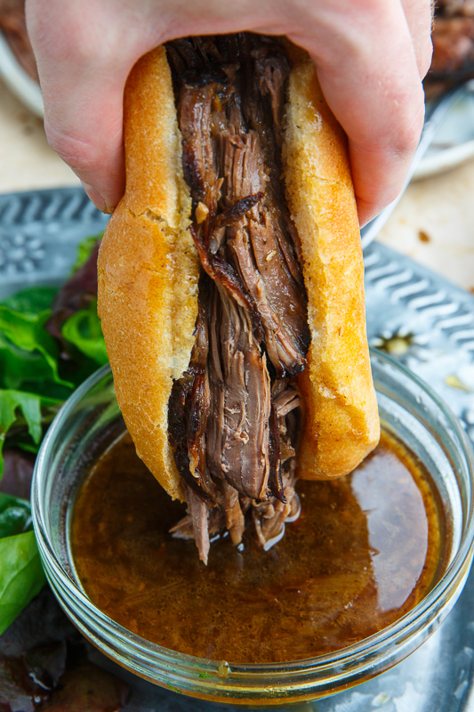 Slow Cooker Roast Beef French Dip Sandwich Recipe on 