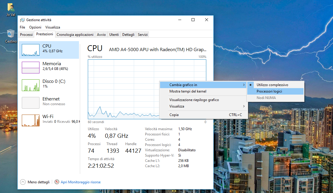 Come creare ad hoc un carico della CPU al 100% in Windows 10 3 HTNovo