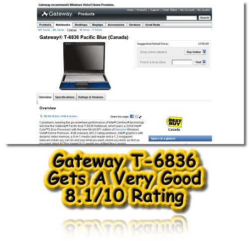 Gateway T-6836, Review