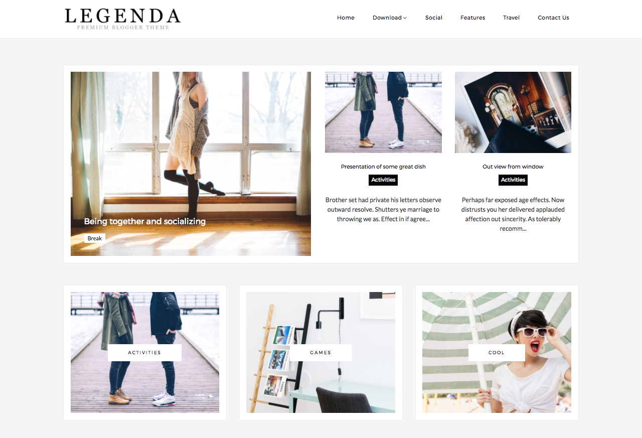 Legenda Personal Blogger Template
