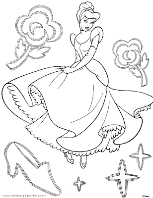 Happy Cinderella coloring pages