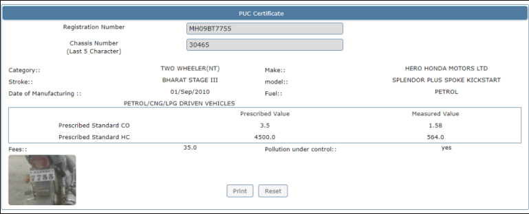 Download PUC Certificate Online @ vahan.parivahan.gov.in