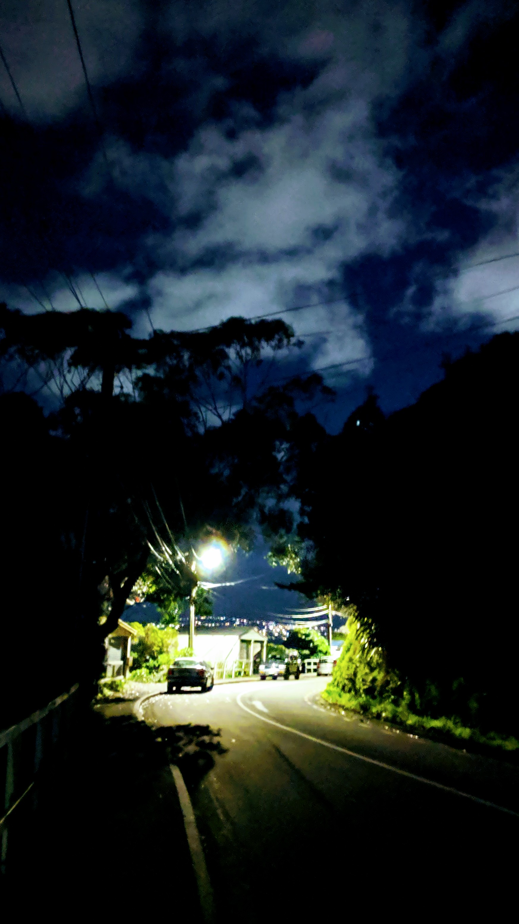 Midnight scene on a suburban street