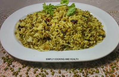 Fried rice using whole mung bean with skin