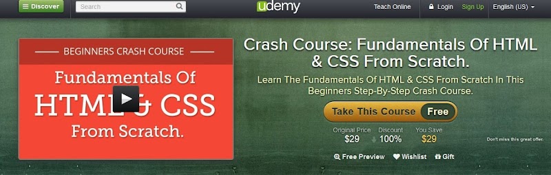 UDEMY Course: Fundamentals Of HTML and CSS From Scratch 100% OFF Coupon Code