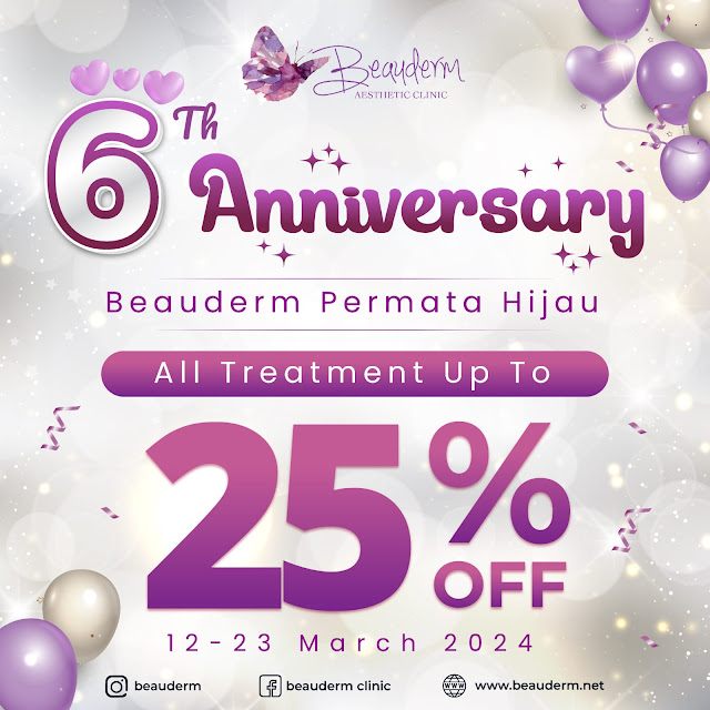 Diskon 25% All Treatment, Anniversary Beauderm Aesthetic Clinic di Bellezza